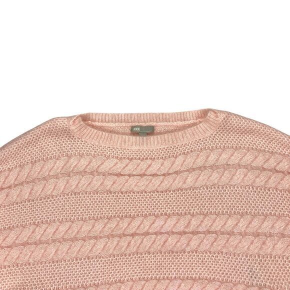 ASOS Crop Sweater Womens 6 Pink Chunky Cable Knit Crew Neck Oversize Winterwear - Picture 2 of 16